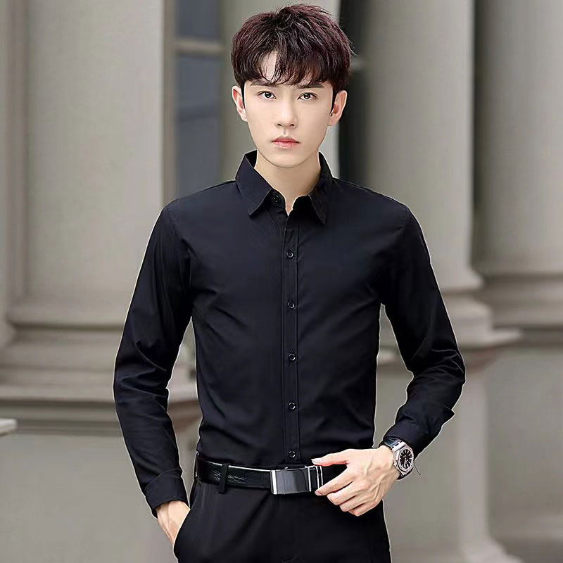 Nueva camisa resistente a las arrugas para hombre, vestido de manga larga, ajustado, sin planchar, ropa formal de negocios sociales, fácil de cuidar