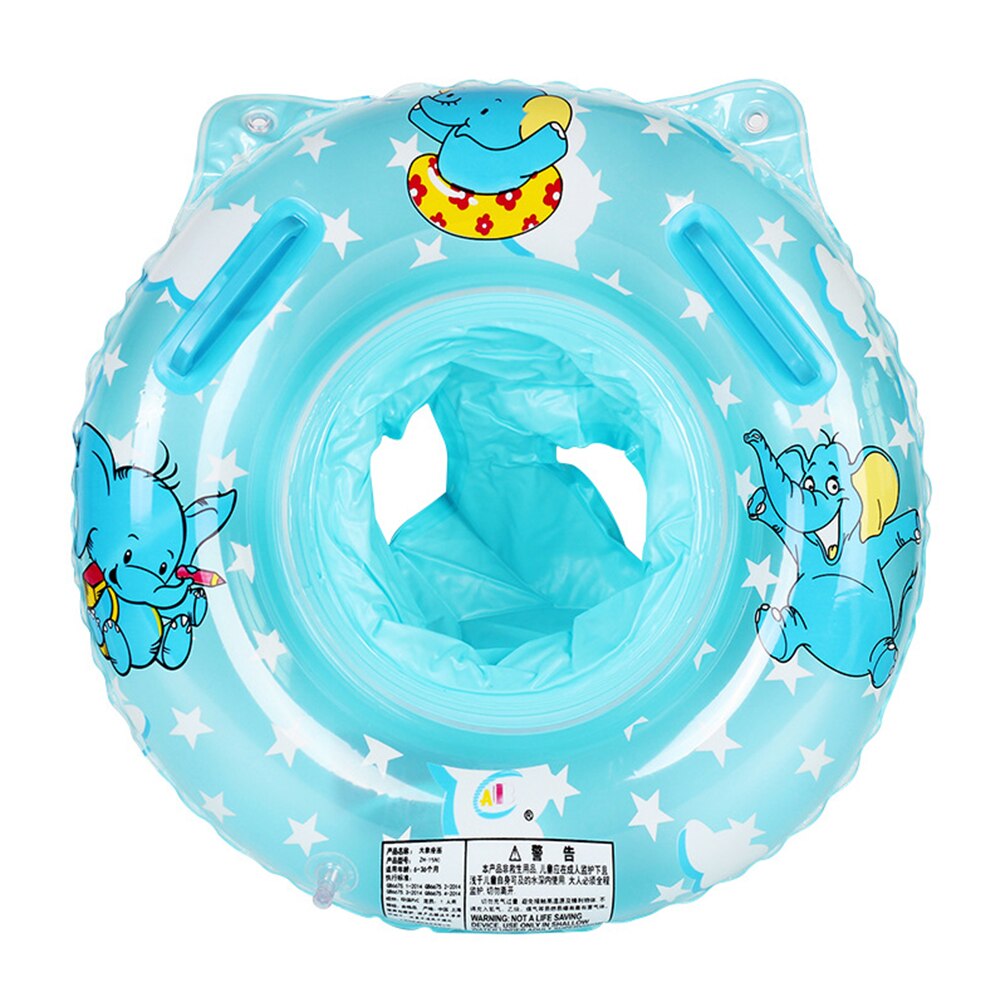 Baby Inflatable Swimming Rings Seat Summer for Kids Infant Float Swimming Circle W/ Dual Handle Party Water Toys for 6-36 Months: blue  elephant