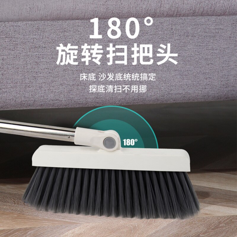 Net red plastic broom set household folding standing broom dustpan combination rotary soft hair broom