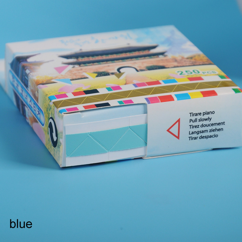Cadre Photo autocollant auto-adhésif | 250 pièces/boîte, pour album coin Photo, papeterie papier pour bricolage, décoration de maison: white blue