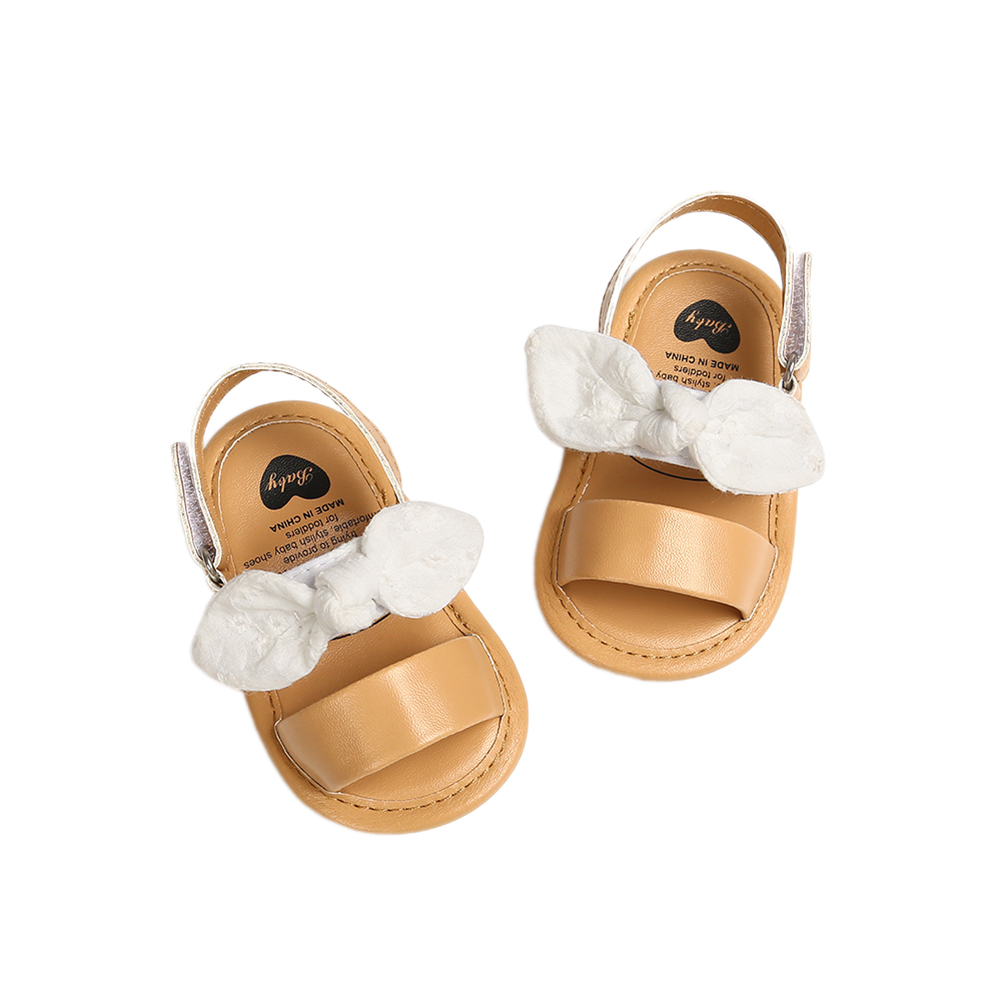 Sommer børn baby børn drenge piger sko skridsikker lærred bowknot småbørn nyfødte infantil sandaler: Hvid / 13-18 måneder