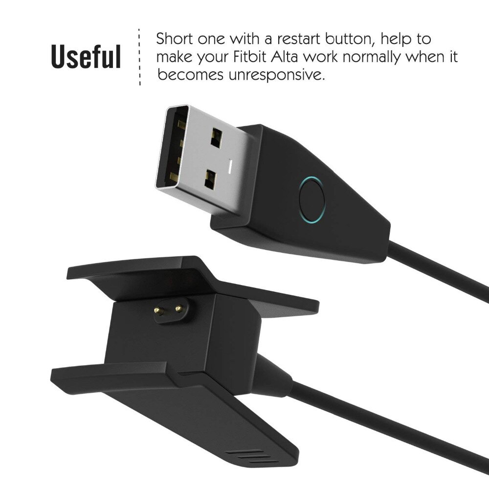 Charger with Reset Button for Fitbit Alta Replacement USB Charging Cable Cradle Dock Cable Adapter Smart Watches