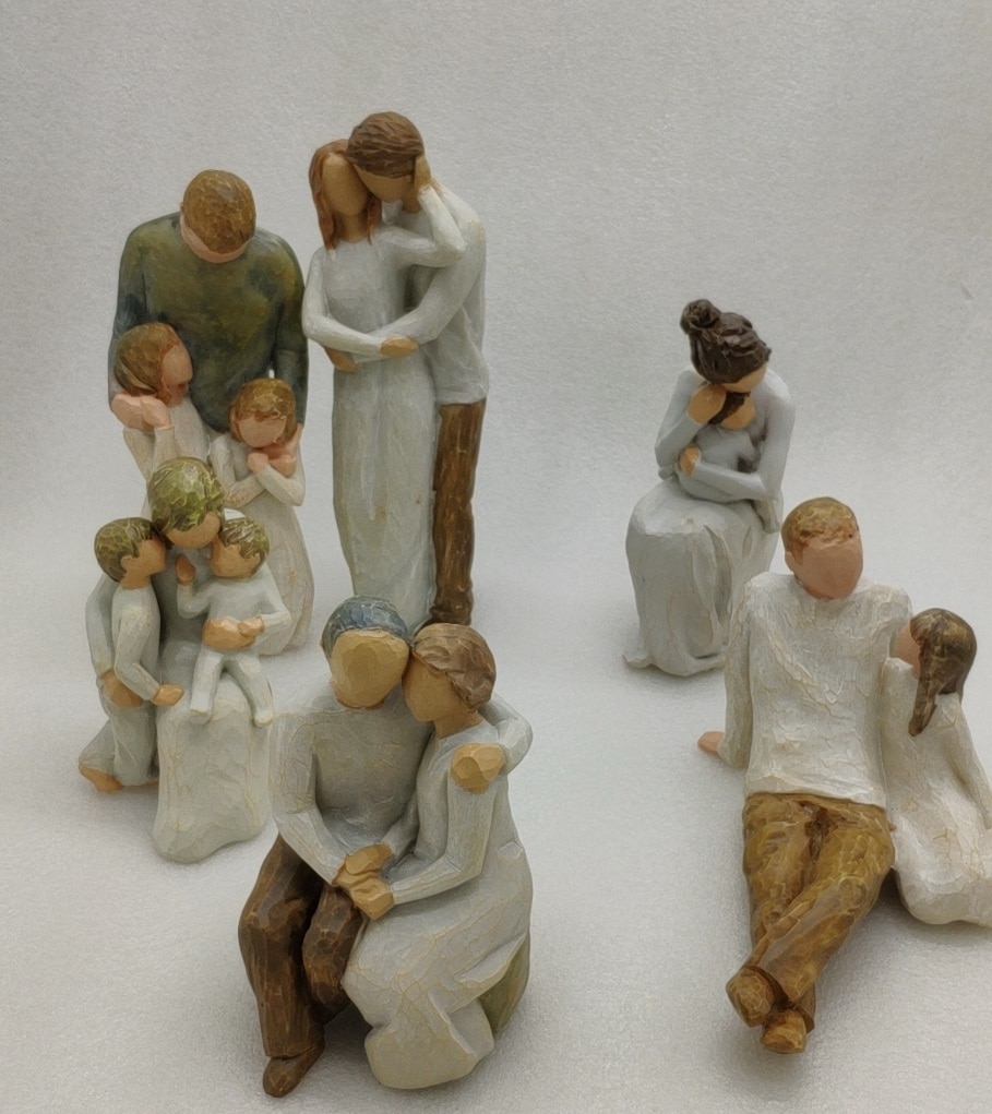 Estilo nórdico amor familia figuras resina Miniacture mamá papá y decoración del hogar para niños accesorios Happy Time