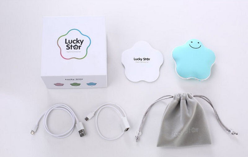 Mini USB Rechargeable Hand Warmer Lucky Star Shape Pocket Hand Warmer Power Bank External Charge Heater Christmas