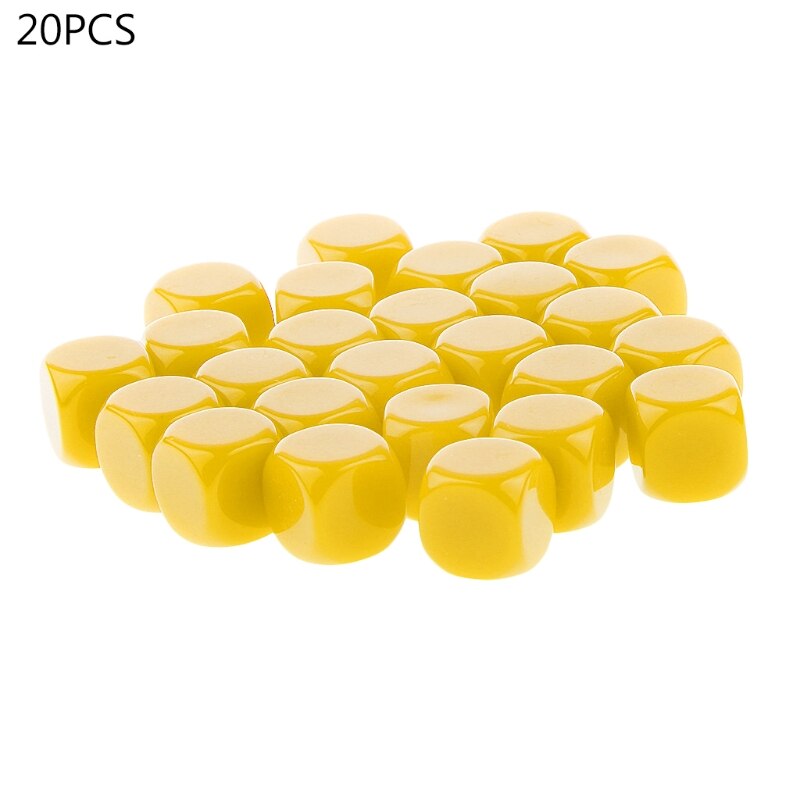 Neue 20 stücke 16mm Würfel Filetiert Ecke leer Würfel DIY Engravable Würfel 6 Seitige Poker Glücksspiel Würfel Gremium Spiel lehre Würfel: Y