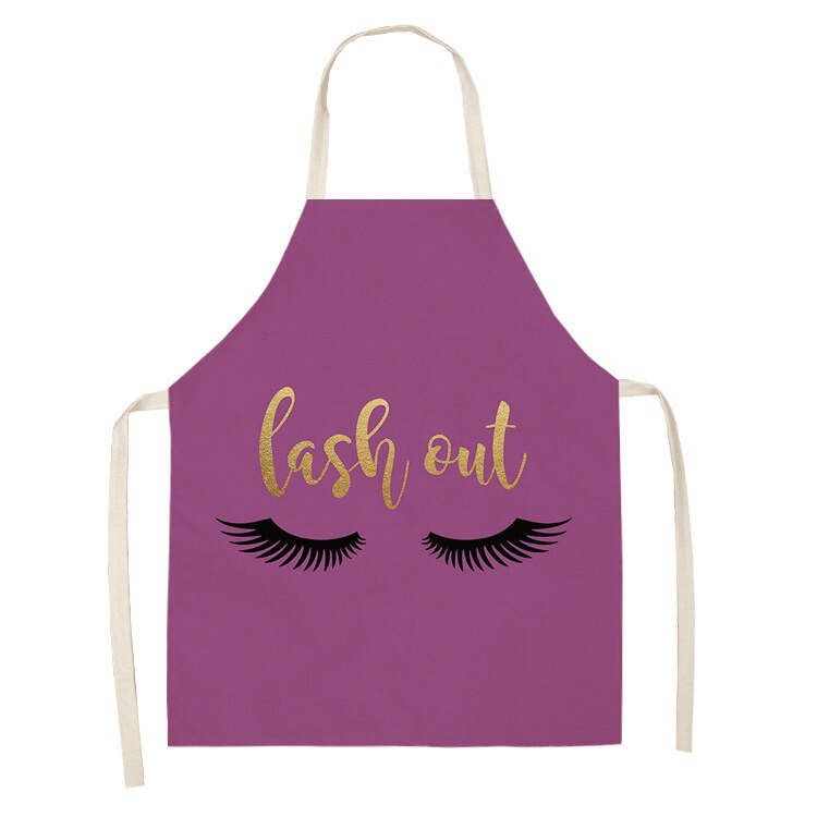 Cils des yeux imprimés maison cuisine tablier propre imperméable à l'eau résistant à l'huile tablier enfants hommes femmes Chef cuisine Aprons53-65cm: ILW-0006-16