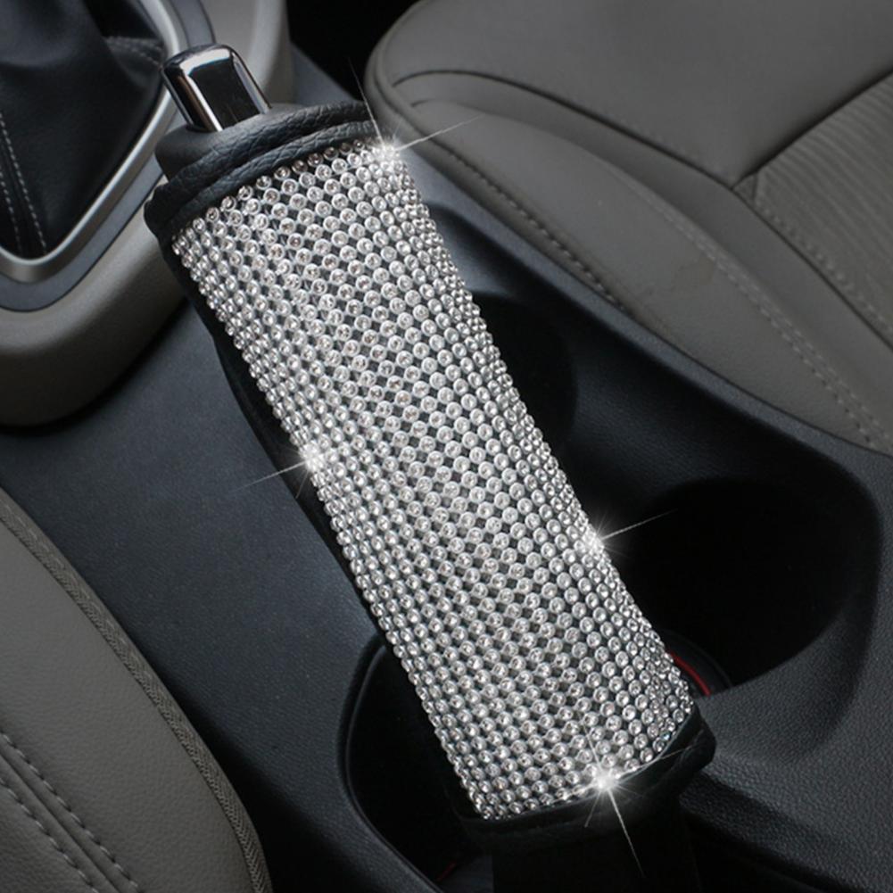 Full Diamond Crystal Car Gear Shift Collar Cover Glitter Rhinestones Auto Shifter Hand Brake Covers Car Interior Accessories