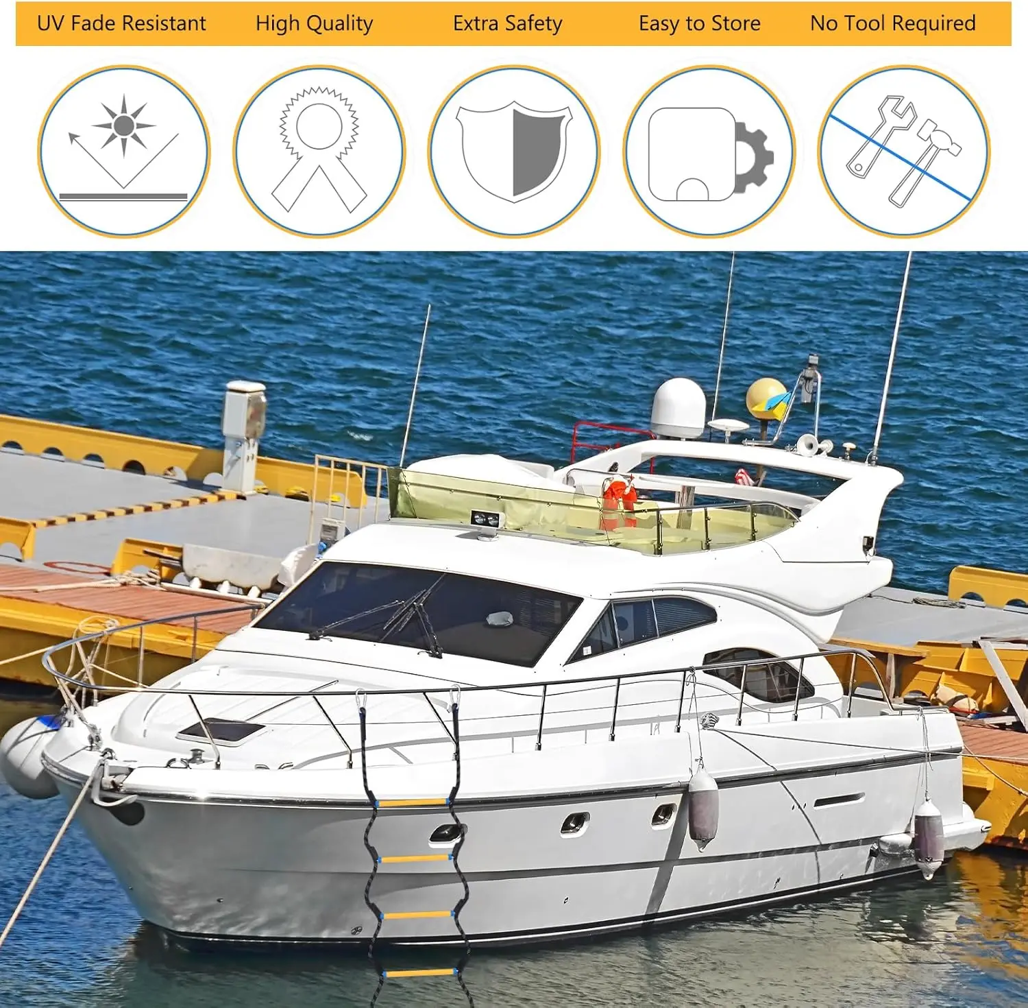 Boat Rope Safety Ladder Convenient For Swimming Diving And Ship Rescue Ideal for Swimmers Anglers And Family Water Activities