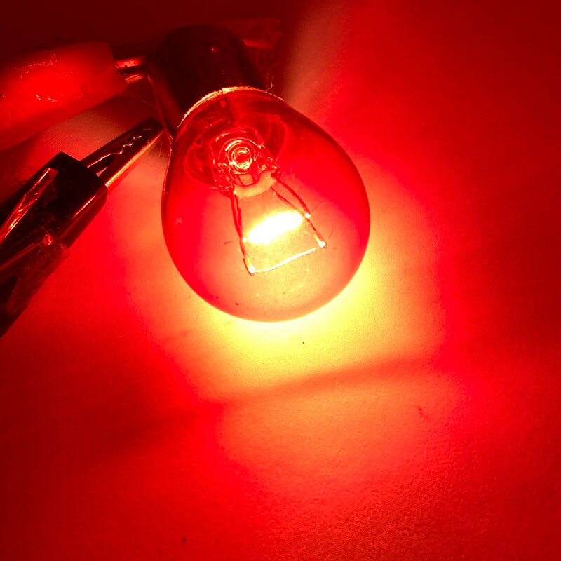 Bombilla de cristal de doble filamento para coche y motocicleta, lámpara de freno de marcha atrás DRL, BAY15D 1157 S25 P21/5W, color rojo ámbar, cc 12V, 10 Uds.: Red
