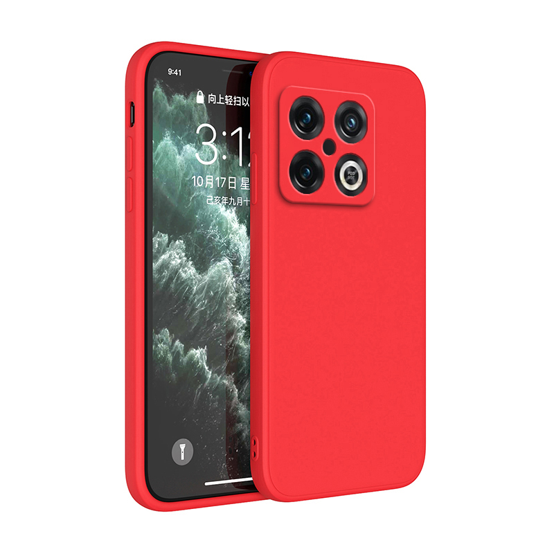 Coque de téléphone antichoc de luxe pour Oneplus 10 Pro 10T 10R 10Pro 5G, coque arrière souple originale en Silicone liquide carré Simple: nylon / Violet