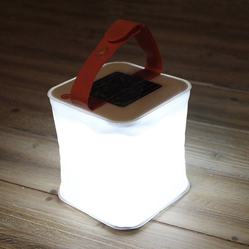 Inflatable Solar Lamp Powered Lantern Solar Inflatable Folding Telescopic Lighting Outdoor TPU Hiking Lantern USB Rechargeable