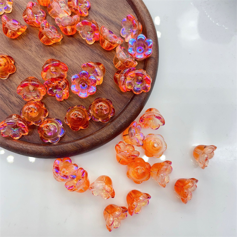 Perles de Verre en Forme de Fleur de Muguet, Accessoire de 6x10mm, 50 Pièces/Lot