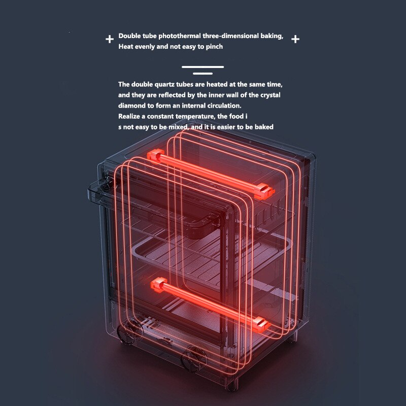 Household vertical 12L electric oven mini multi-function electric oven baking bread small breakfast machine