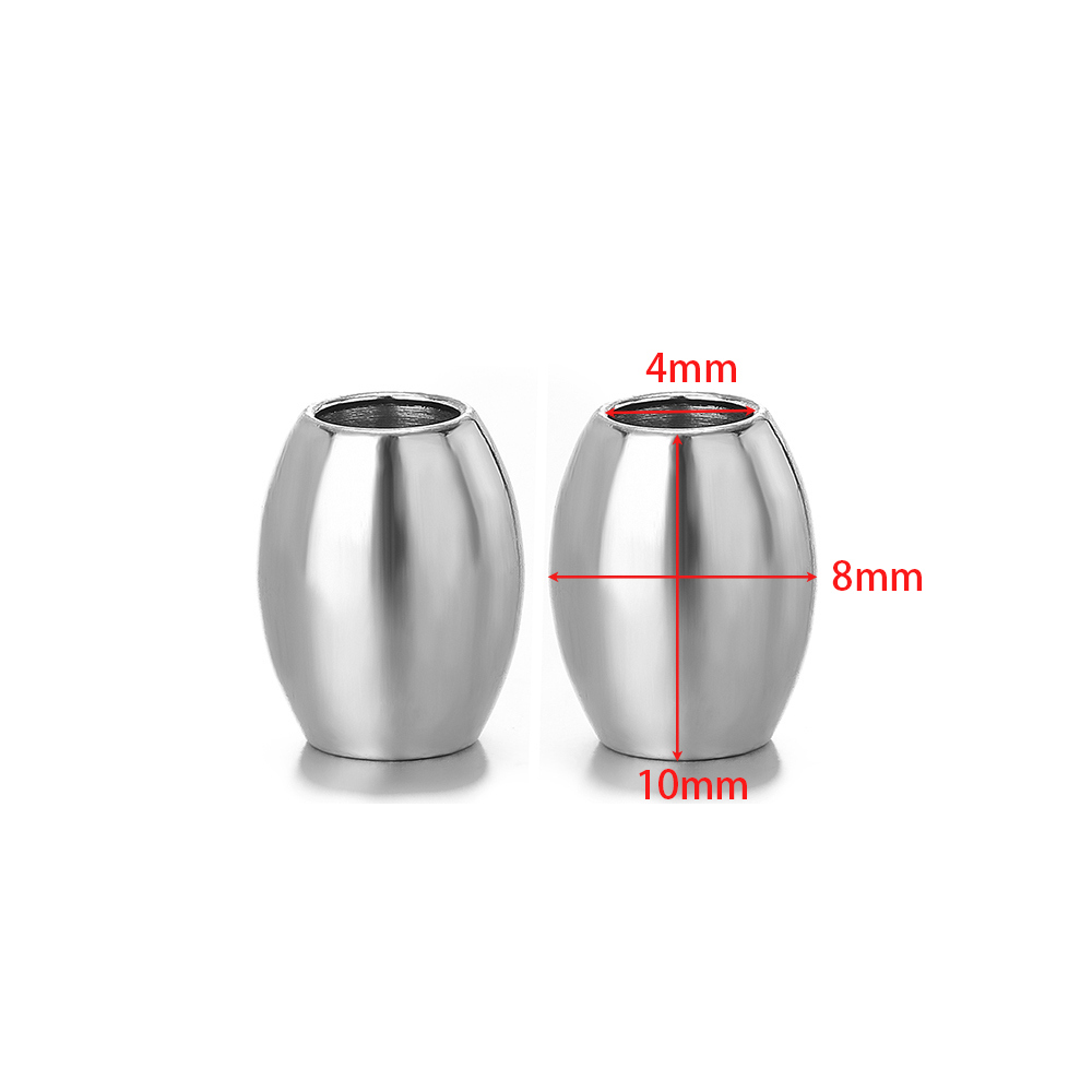 50 stuks 18k vergulde roestvrijstalen ovale cilinderkralen spacer losse kraal voor doe-het-zelf armbanden ketting sieraden maken bevindingen: Sky Blue