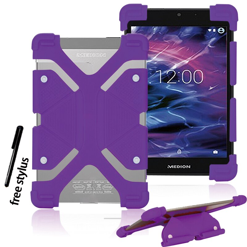 Shockproof Silicone Stand Cover Case for Alcatel 1T 3T A3 10 10.1 Inch Tablet Case: purple / Alcatel 3T 10