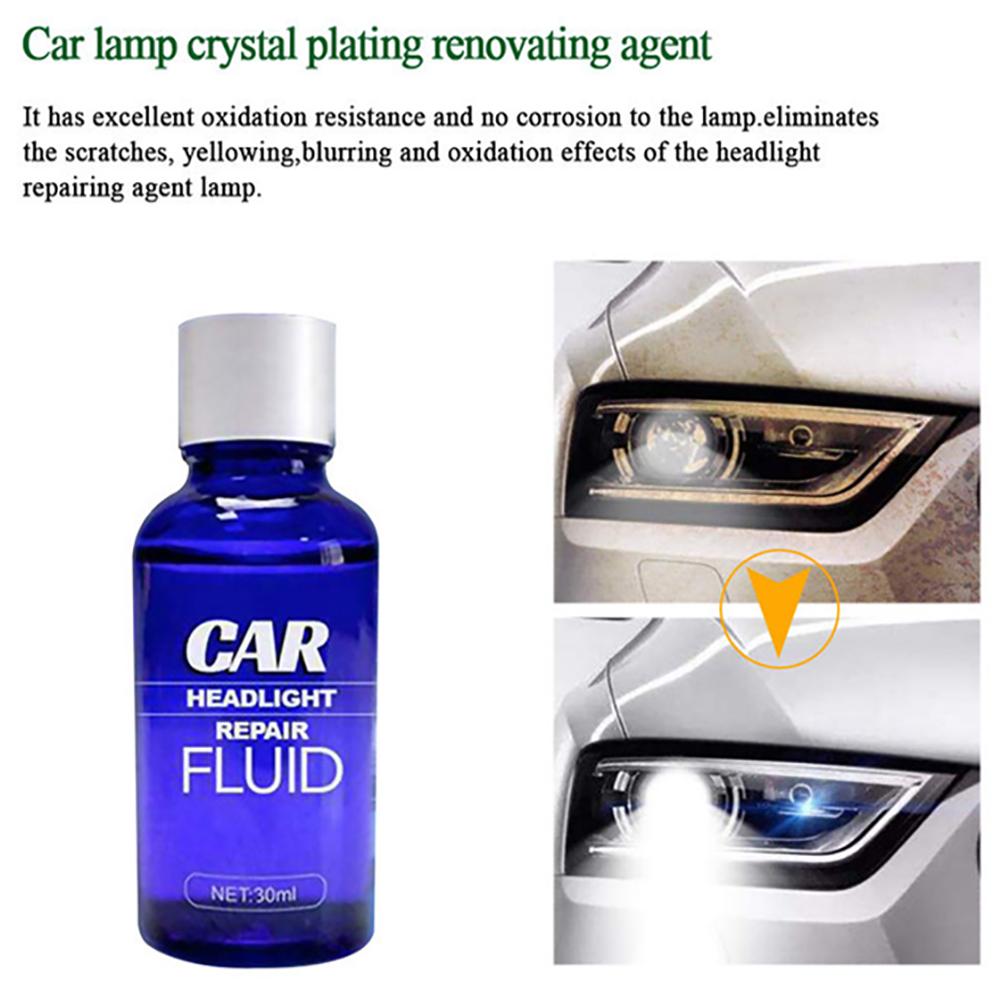 Bilstrålkastare repborttagare snabbt uv -skydd bil ljusare renare bil strålkastare restaurering kit 30ml