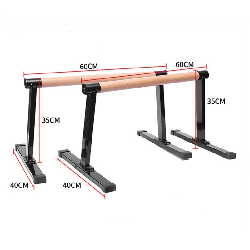 Barras paralelas de Fitness para gimnasio, soporte de madera de acero para flexiones, barra de soporte para entrenamiento muscular, equipo de ejercicio con mango de agarre