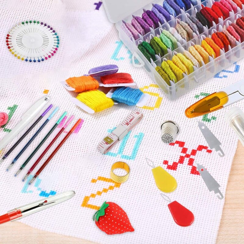 Embroidery Floss Kit,72 Color Embroidery Threads and Cross Stitch Tool Kits for Friendship Bracelet String Making