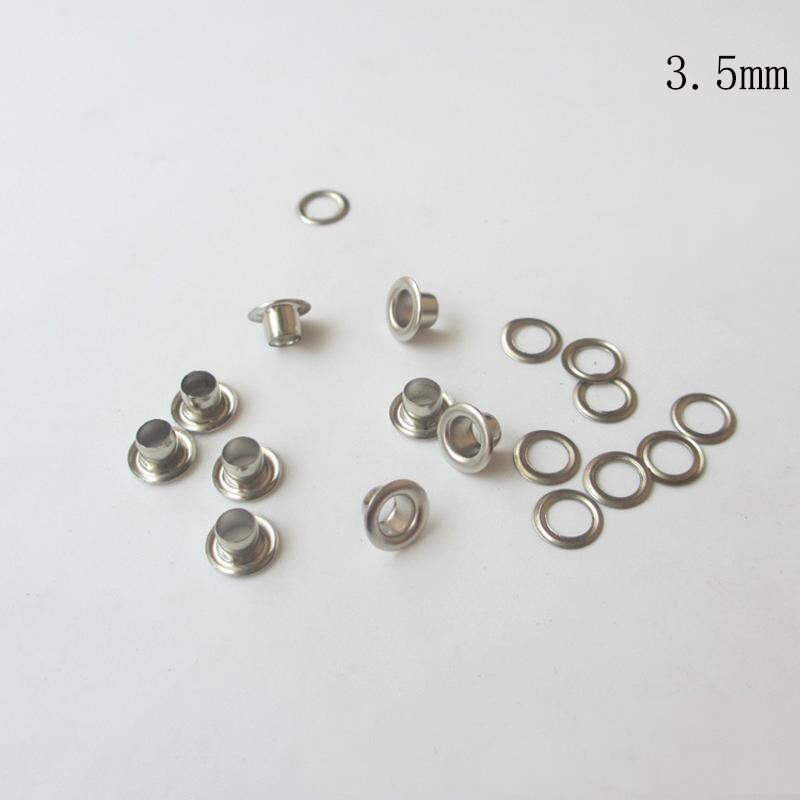 Rivet en cuivre, trou de 4mm de diamètre, bouton de toile en métal argenté, trou rond, outil de bricolage en cuir, 500 pièces/lot