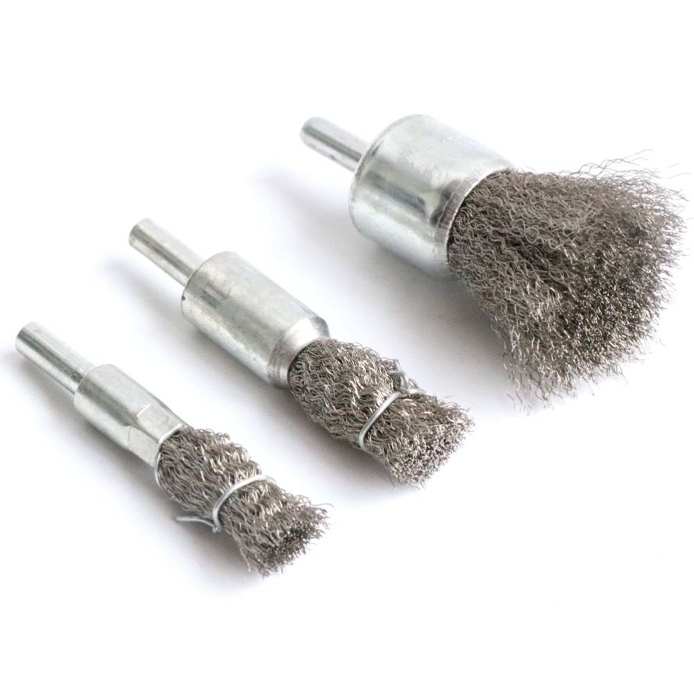 15/25/30mm Rotary Stainless Steel Wire End Cup Brush Wheel 6mm Shank for Drill