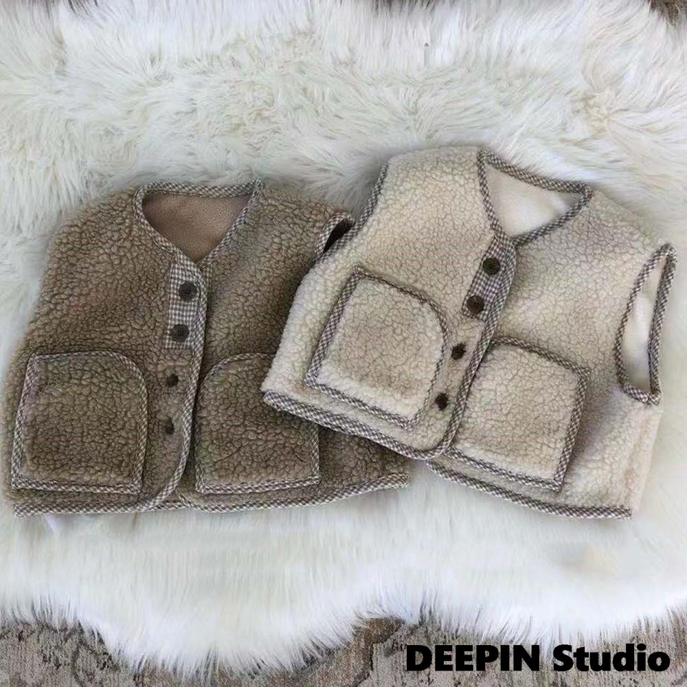 Infant Windproof Cardigan 2022 Autumn &amp; Winter Baby Fleece Vest Girls Boys Infant Sleeveless Lamb Wool Vest Newborn Clothes