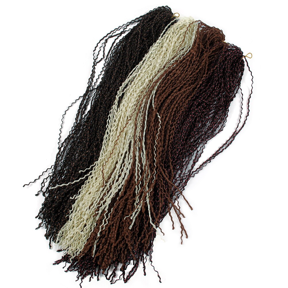 Mixed color women's braiding hair 24 inches synthetic micro box zizi braids crochet hair tiny curly braid extensions
