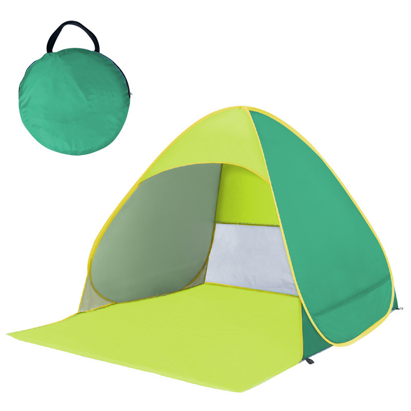 draussen-Campingzelt, automatisch schnell zu öffnendes faltbares Strandzelt, Sonnenschutz, Sonnenschutz und regensicheres Zelt, praktisch schön: 2*3 Mt / Grün