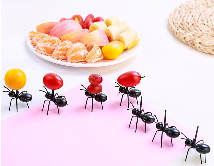 12 stk/sett fruktgaffel gjenbrukbar kawaii maur fruktgaffel servise flerbruks snackkake dessertgafler til fest  b222