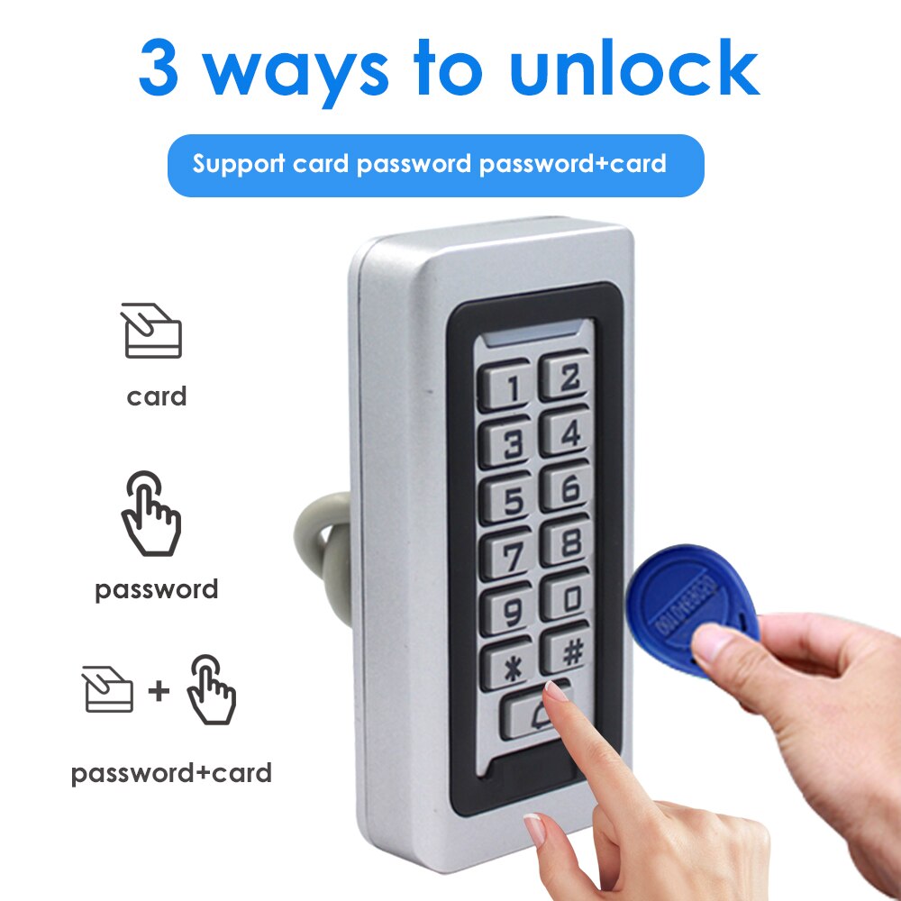 125Khz Rfid Door Access Control System IP68 Waterproof Silicone Keypad Standalone Proximity Card Reader With 2000 User