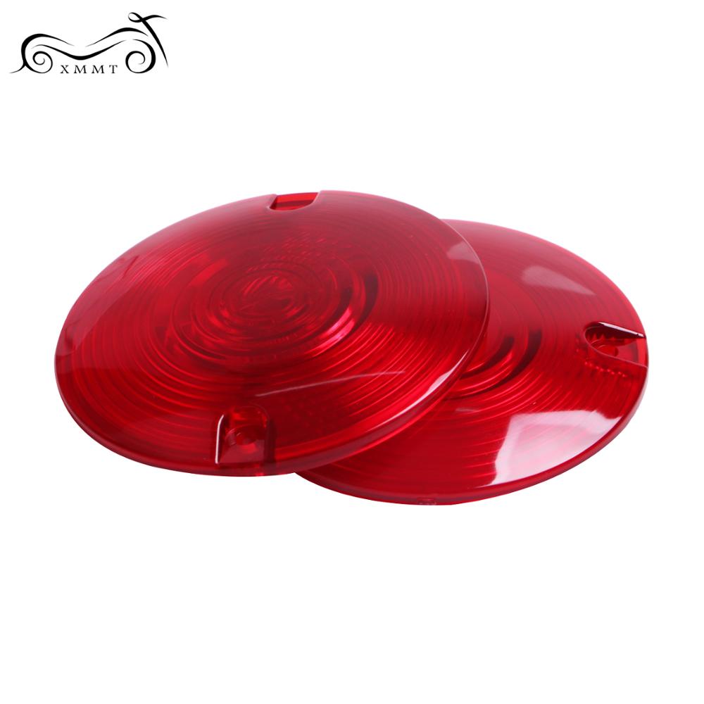 2x Red Turn Signal Light Cover Lens Motorcycle For Harley Dyna Fat Bob Electra Glide Softail