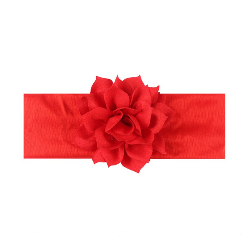 Schattige Baby Meisje Hoofdbanden Leuke Bloem Haarband Baby Tulband Elastische Baby Haaraccessoires Haarband: style 1 red