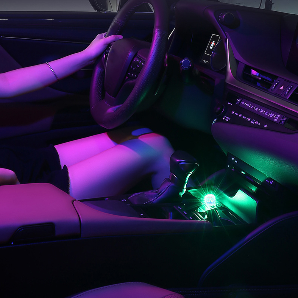 Luz de ambiente ambiental Interior de coche de 5V, luces LED, lámpara de lectura automática, decoraciones, lámpara de ambiente decorativa USB Plug and Play