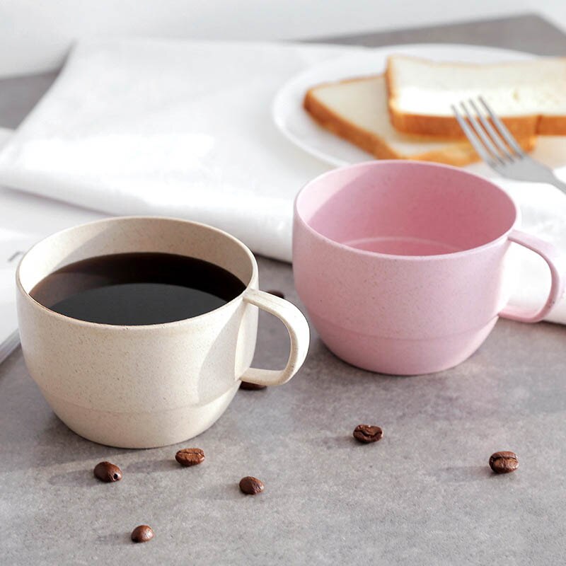 1 PC Office Coffee Cup Eco-friendly Mouthwash Cups Wheat Straw kitchen Accessories Milk Tea Cup