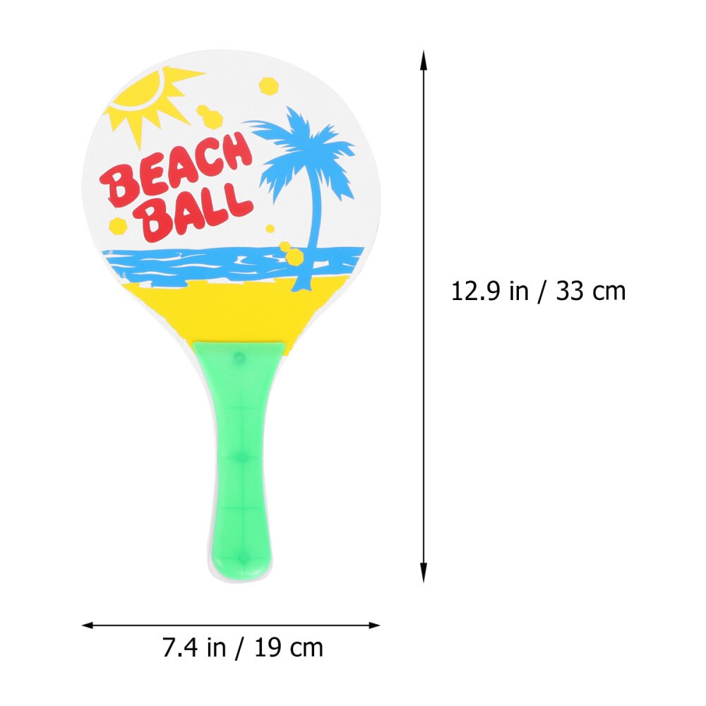 3pcs Children Small Badminton Ball Beach Rackets Beachball Racket Kids Outdoor Supplies (2pcs Racket + 1pc Round Ball Assorted C