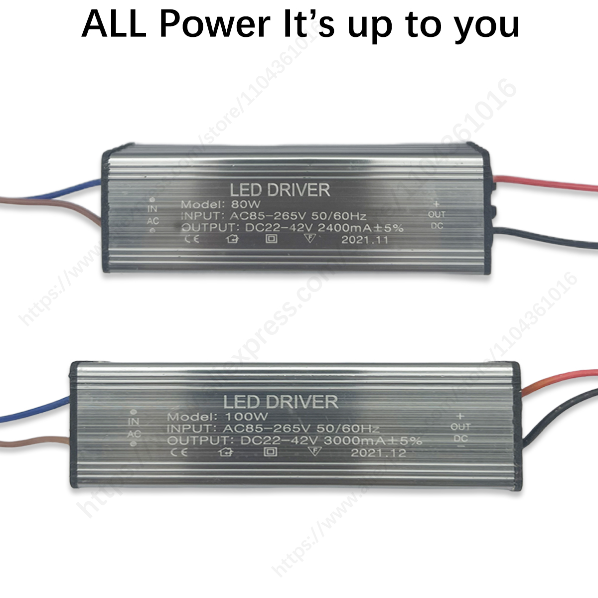 30W 50W 60W 80W 100W bez migotania wodoodporny sterownik doprowadziło stałe napięcie DC24-42V zasilacz AC85-265V transformatory oświetleniowe