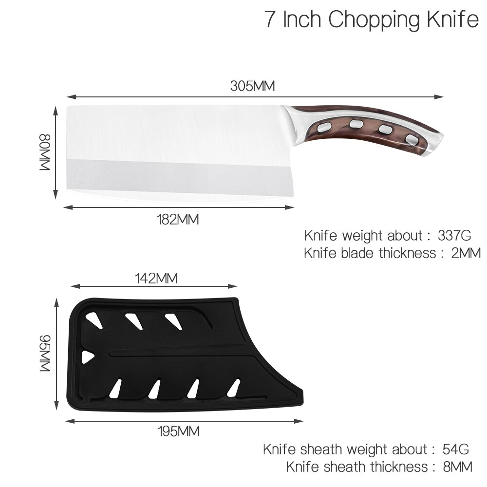 XYj couteau à découper chinois intelligent en acier inoxydable 4CR14, couteau de cuisine serbe, couteau de boucher à os, accessoires de cuisine: Red Handle