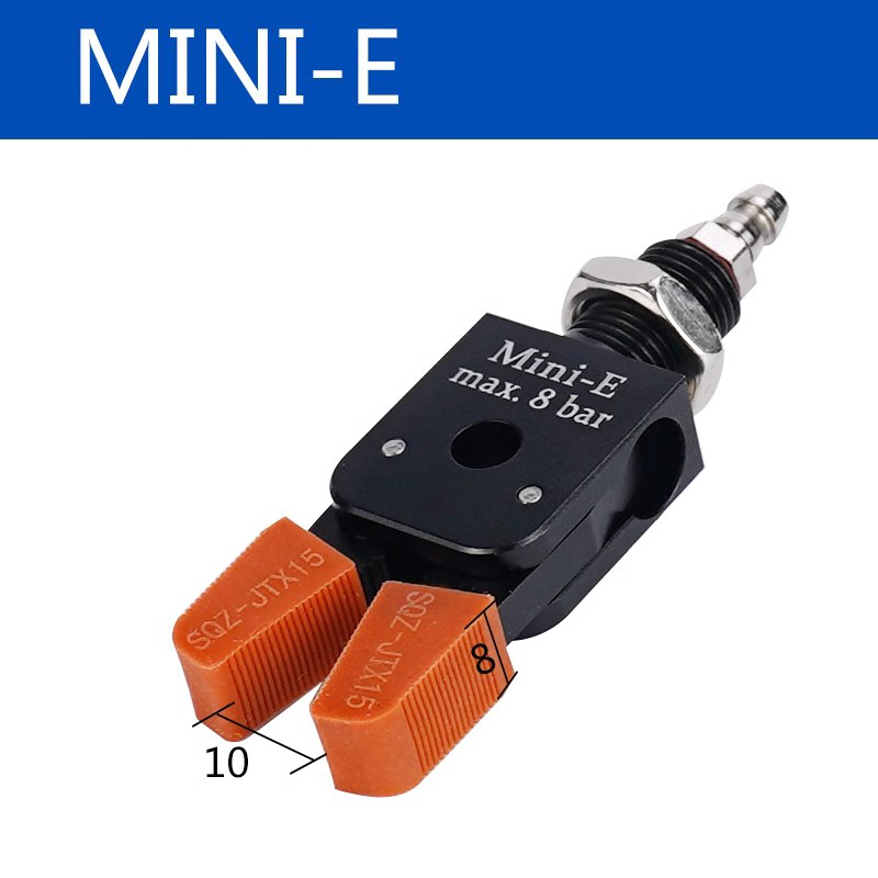 Pneumatic Clamp Manipulator MINI Gripper with Anti Slip Rubber Pad for Injection Molding Grab Water Spout Clip Robot Arm Fixture: Khaki