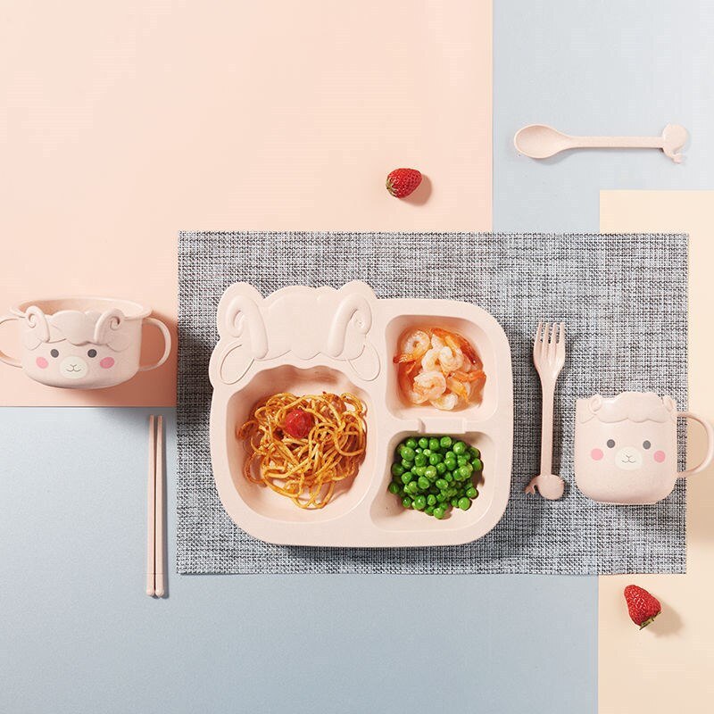 Kids Kinderen Plaat Bento Box Keuken Creatieve Anime Modellering Tarwe Stro Voedsel Container Lunchbox Accessoires School Lunchbox