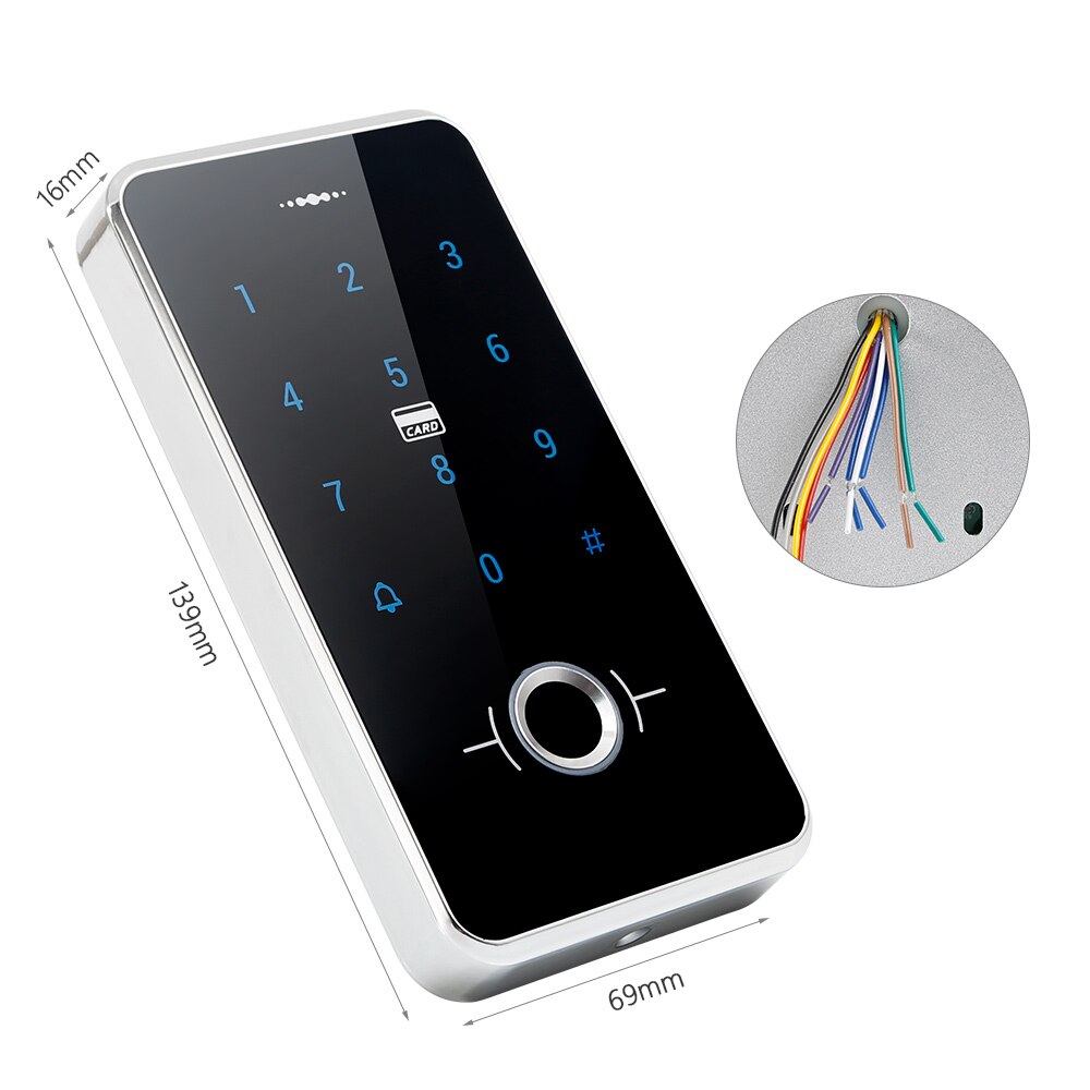 HOMSECUR IP67 Fully-potted Waterproof Door Access Control System IC Keypad 13.56MHz with Fingerprint Access+Wiegand 26 Output