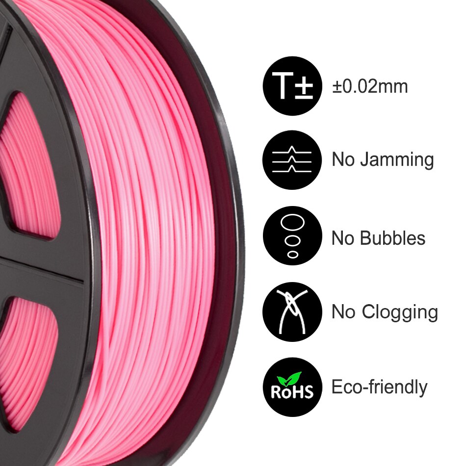 PLA Pink Filament 3D Printer Filament 1.75MM 1kg/2.2lbs Tolerance +-0.02MM for 3D Printer Plastic eco-friendly low shrinkage