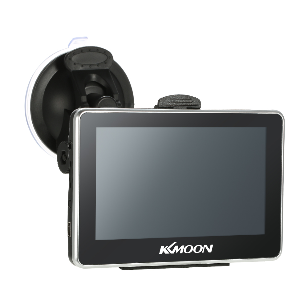 Navegador portátil KKmoon de 4,3 pulgadas para coche, navegación GPS, reproductor de vídeo FM, navegador para coche con soporte trasero + Mapa gratis, pantalla táctil HD