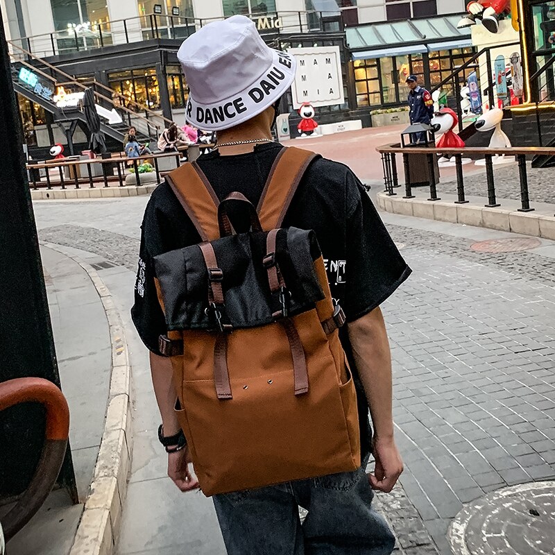 Rugzak heren rugzak straat college student heren laptop rugzak grote capaciteit reistas mochila bate