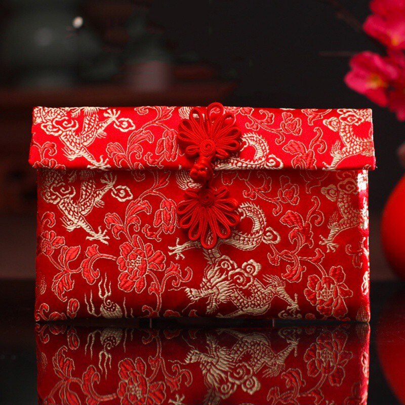 Exquisite Wedding Stof Rode Envelop Persoonlijkheid Brocade Rode Envelop Voor Bruiloft Verjaardag Jaar Rode Envelop ': A1