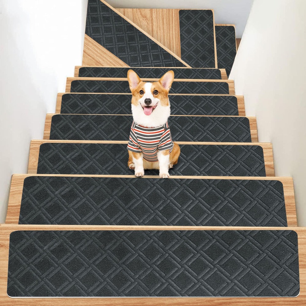 76X20cm Staircase Mat Self-adhesive Non-Slip Stair Tread Carpet Mat Safety Soft Stripe Protection Cover Pads Home Decor: Yellow