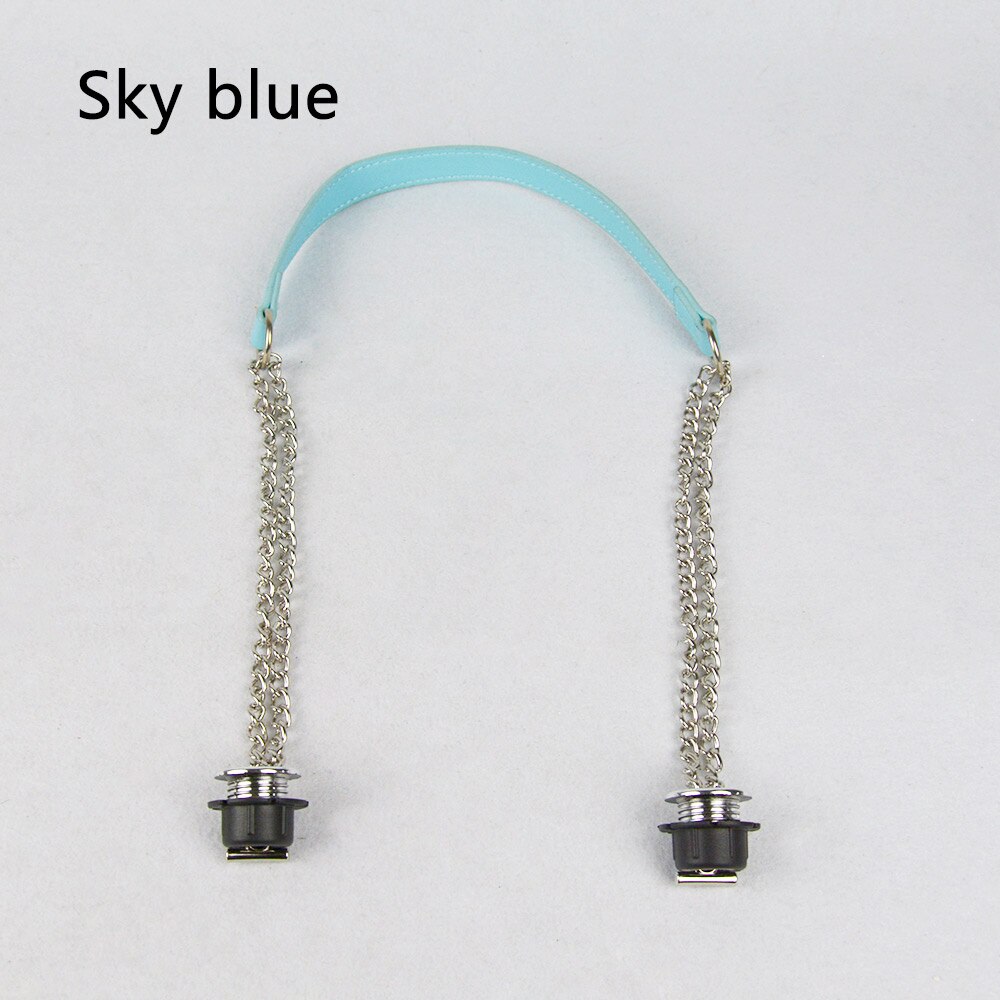 TANQU jednoczęściowy O worek srebrny długi podwójny łańcuszek z metalową śrubą do Obag Women: Sky Blue