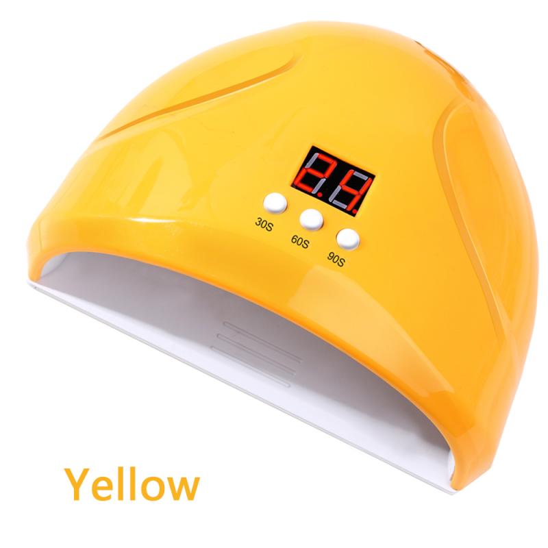 Secador de unhas com lâmpada uv para led, máquina de manicure com sensor automático lcd ferramentas para arte em unhas: Yellow