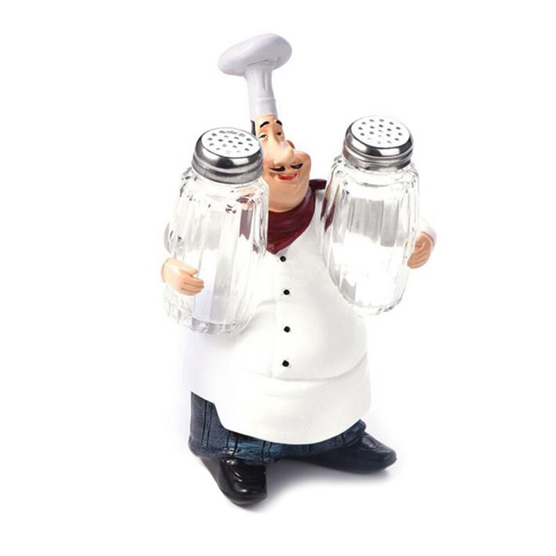 Retro kok model ornamenter harpiks håndværk mini kokke figurer hvid top hat kok hjem køkken restaurant bar kaffe indretning: Type 4