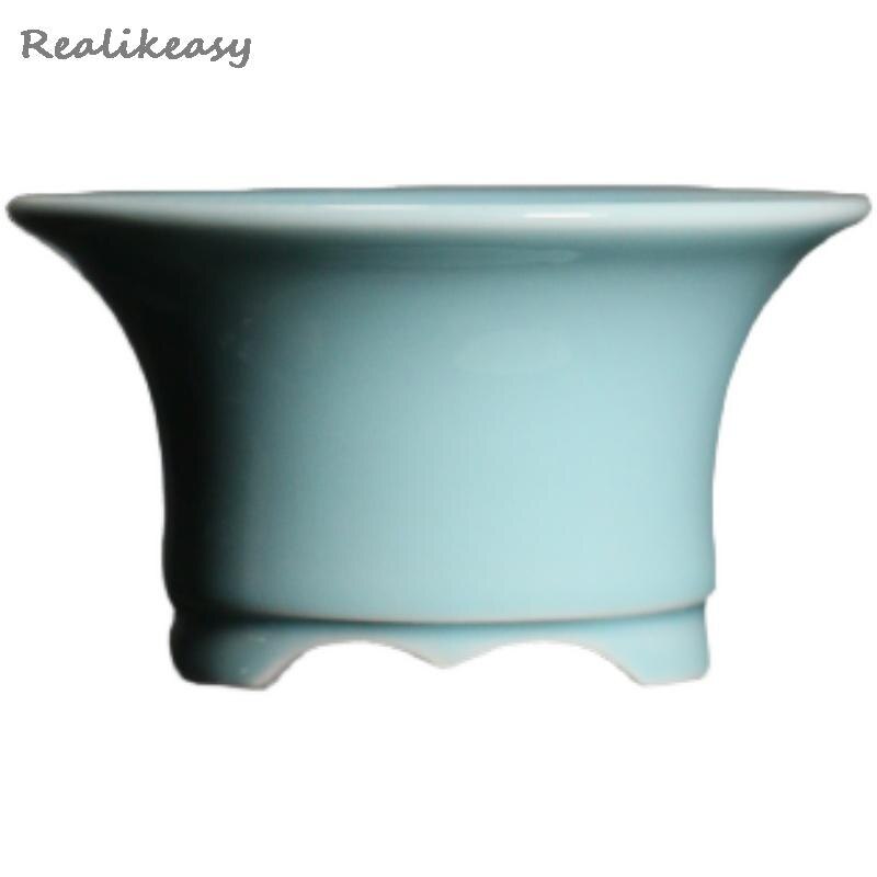 Creatieve Paars Zand Bloempot Keramische Bonsai Pot Succulent Bloempot Chinese Stijl Huis Bloempot Desktop Decoratie LC491