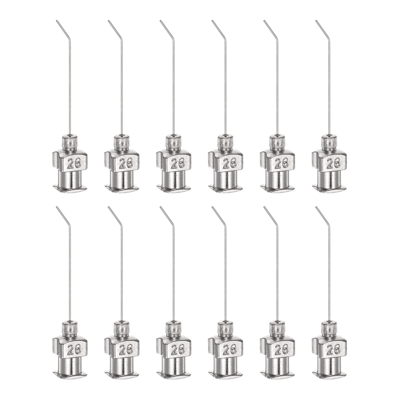12 Uds agujas dispensadoras 14G 15G 16G 17G 18G 19G 20G 22G 24G 25G 26G 28G 30G 32G 34G 1 "aguas dobladas de punta roma con Luer Lock