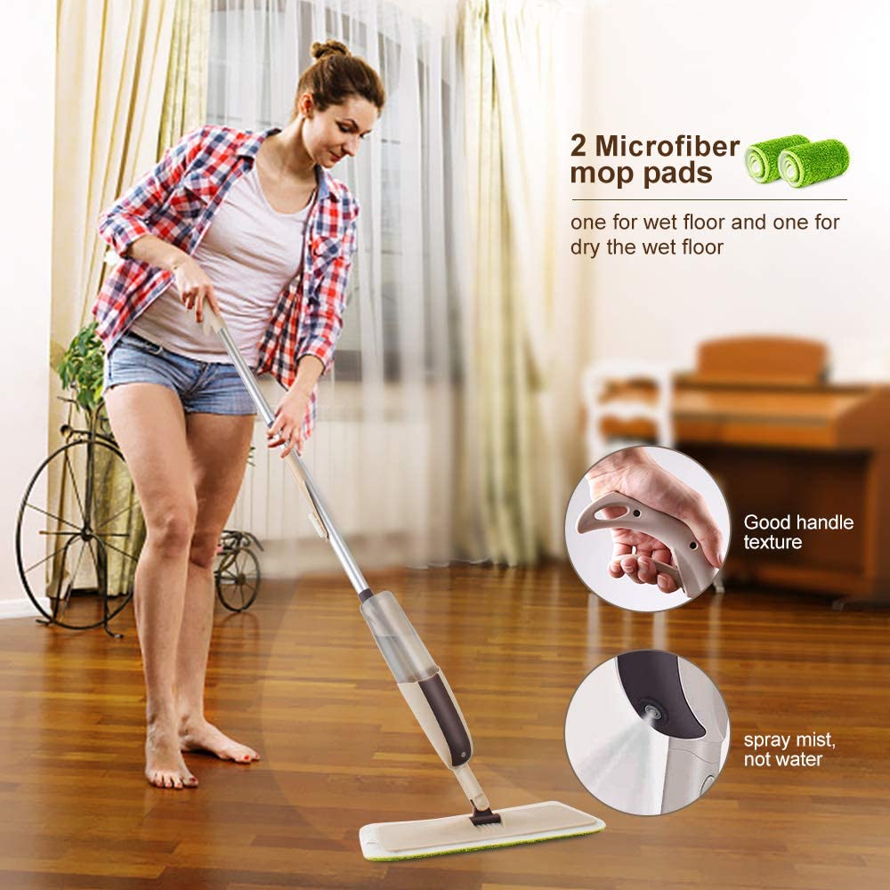 Spray Mop for Floor Cleaning Hardwood Floor Mop Microfiber Mop for Tile Floors Wet Jet Mop with Sprayer and 2 Mop Pads